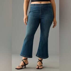 Pilcro NWT‎ Anthropologie Flare Cropped Jeans Women's XL Denim Mid Rise Pull On